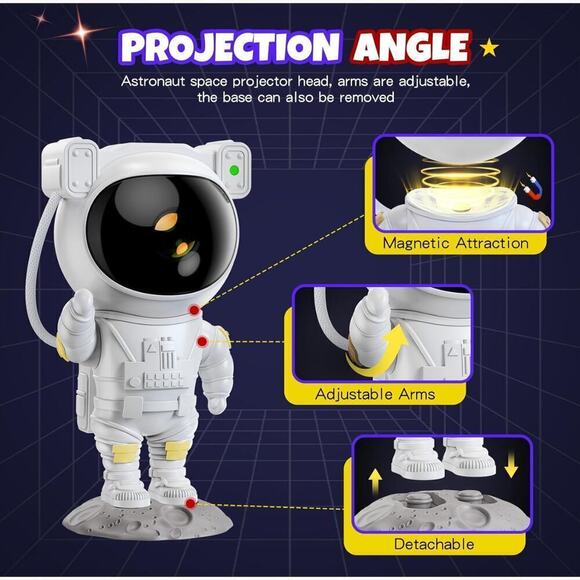 Astronaut Star Galaxy Projector Space Night Light Nebula Ceiling Timer Remote - Picture 10 of 14